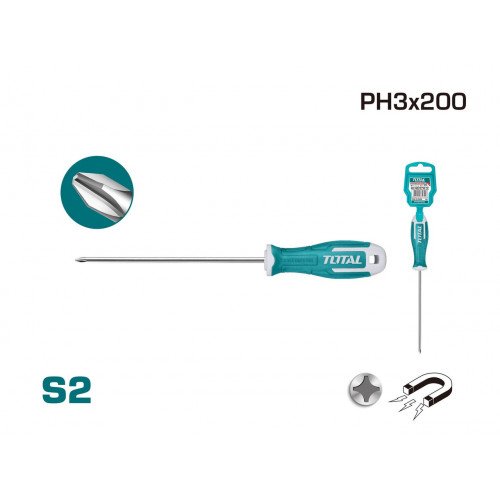 مفك براغي مصالب S2 8 × 200 توتال مفك براغي مصالب S2 8 × 200 توتال