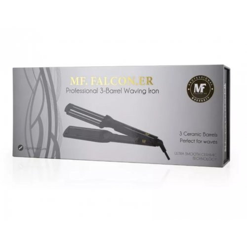 ماجيك فالكونر مكواة تمويج الشعر ذات 3 أسطوانات عالية الجودة -أسود