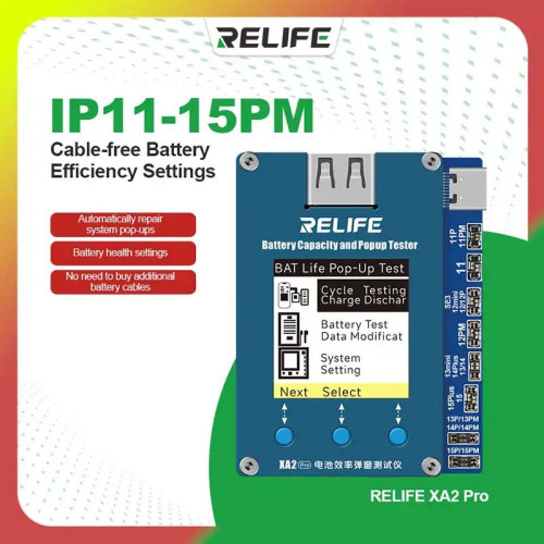 جهاز اختبار وبرمجة نسبة البطارية XA2 Pro من RELIFE