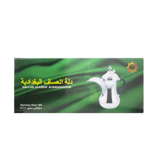 دلة العساف استيل مع مقبض اسود مقاس 48