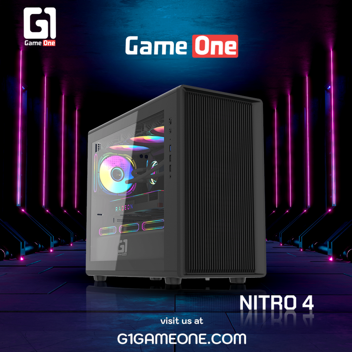 صندوق بي سي جيم ون NITRO 4 - اسود