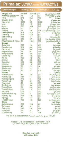 بريمالاك ألتيما حليب أطفال (3) 400 جم بريمالاك ألتيما حليب أطفال (3) 400 جم