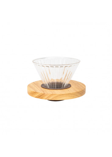 مقطر قهوة V60 زجاجي ، وسط