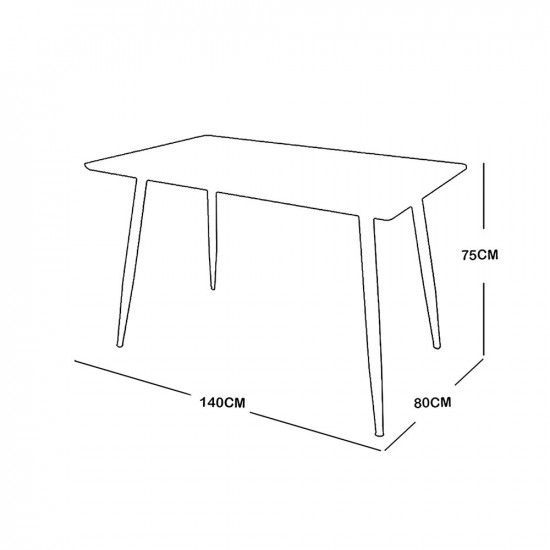 طاولة طعام خشب مع أرجل معدنية 6 كرسي بني