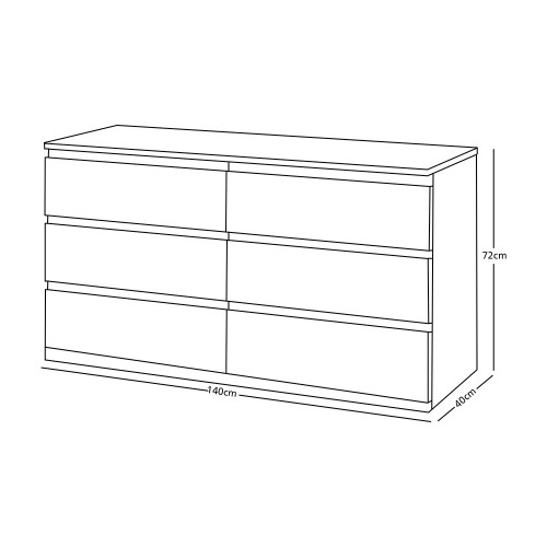 خزانة خشبية 6 أدرج لون خشبي 140x72 سم خزانة خشبية 6 أدرج لون خشبي 140x72 سم