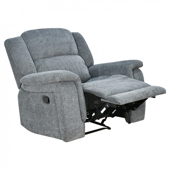 كرسي استرخاء فاخر ثابت قماش رمادي