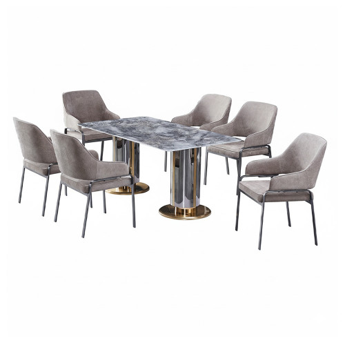 طقم طاولات طعام 6 كراسي سطح رخامي طقم طاولات طعام 6 كراسي سطح رخامي