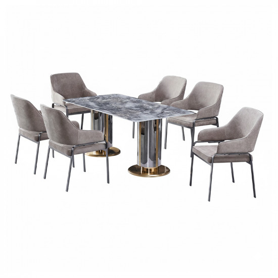 طقم طاولات طعام 6 كراسي سطح رخامي طقم طاولات طعام 6 كراسي سطح رخامي