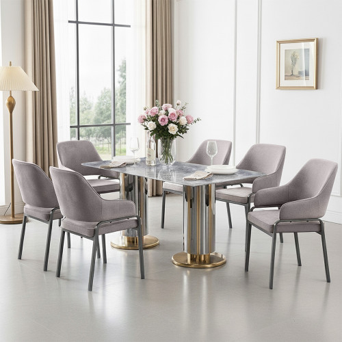 طقم طاولات طعام 6 كراسي سطح رخامي طقم طاولات طعام 6 كراسي سطح رخامي