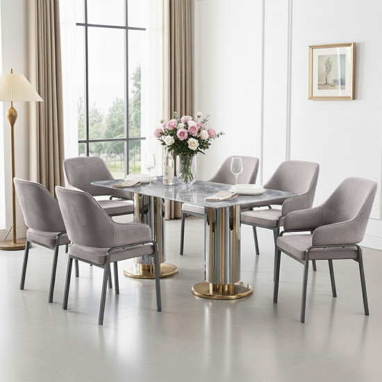 طقم طاولات طعام 6 كراسي سطح رخامي طقم طاولات طعام 6 كراسي سطح رخامي