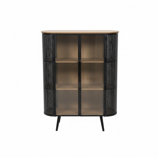 بوفيه جانبي بتصميم عصري خشب وهيكل معدني بوفيه جانبي بتصميم عصري خشب وهيكل معدني