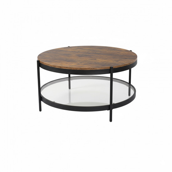 طاولة قهوة تصميم عصري 2 دور خشب وزجاج طاولة قهوة تصميم عصري 2 دور خشب وزجاج