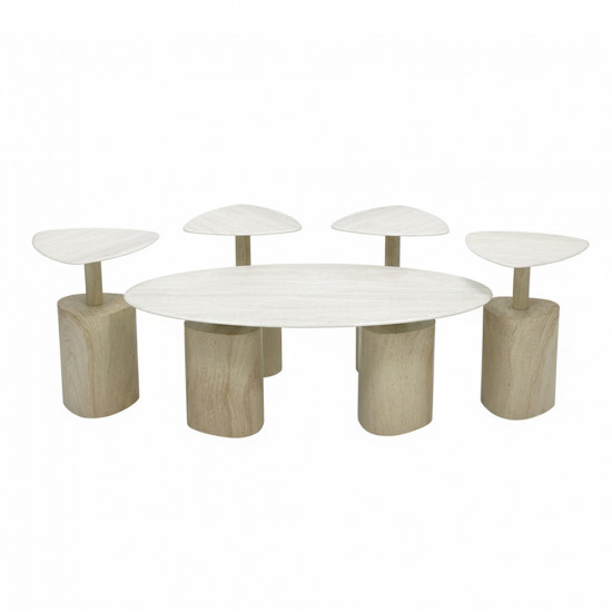 طقم طاولات قهوة 5 قطع معدني مع سطح سيراميك طقم طاولات قهوة 5 قطع معدني مع سطح سيراميك