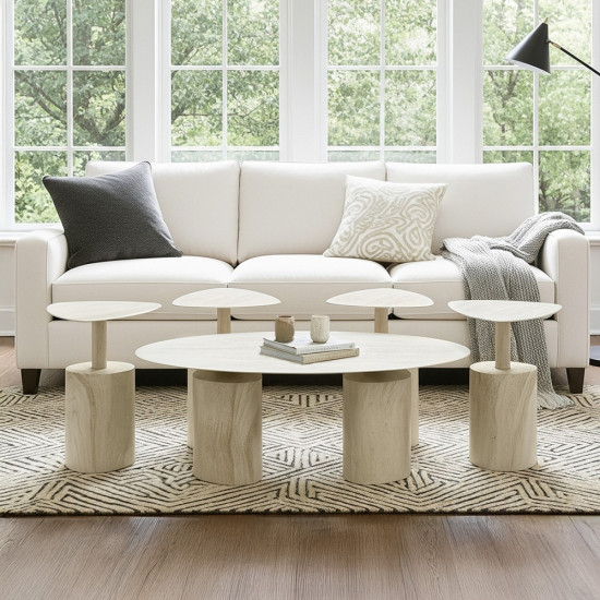 طقم طاولات قهوة 5 قطع معدني مع سطح سيراميك طقم طاولات قهوة 5 قطع معدني مع سطح سيراميك