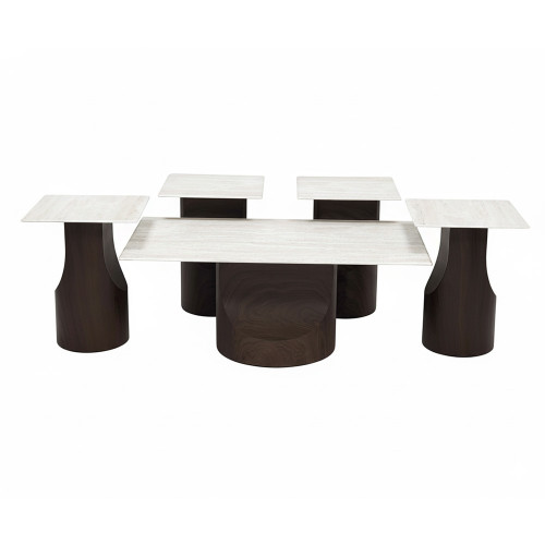 طقم طاولات قهوة 5 قطع معدني مع سطح سيراميك طقم طاولات قهوة 5 قطع معدني مع سطح سيراميك