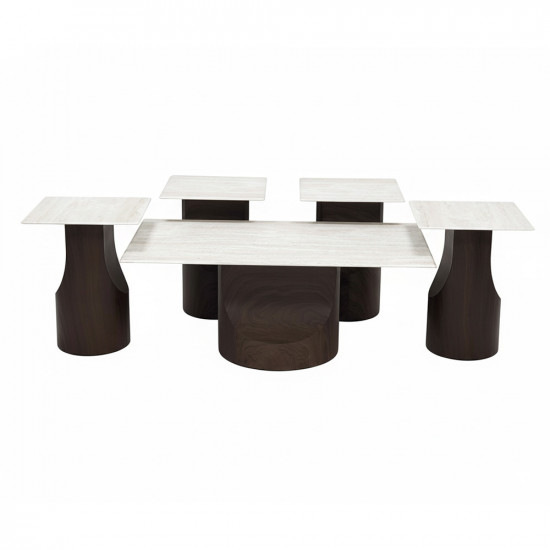 طقم طاولات قهوة 5 قطع معدني مع سطح سيراميك طقم طاولات قهوة 5 قطع معدني مع سطح سيراميك