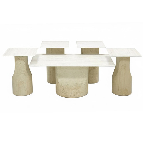 طقم طاولات قهوة 5 قطع معدني مع سطح سيراميك طقم طاولات قهوة 5 قطع معدني مع سطح سيراميك