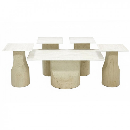 طقم طاولات قهوة 5 قطع معدني مع سطح سيراميك طقم طاولات قهوة 5 قطع معدني مع سطح سيراميك