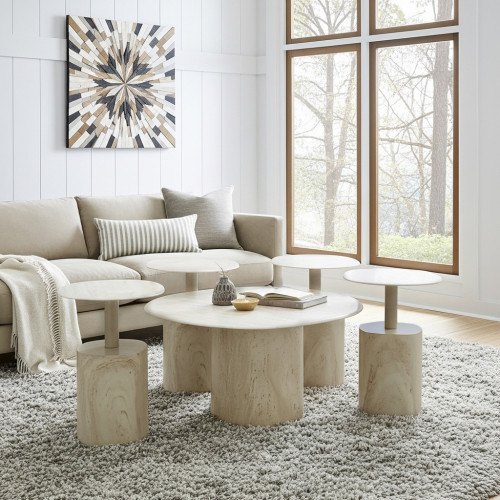 طقم طاولات قهوة 5 قطع معدني مع سطح سيراميك طقم طاولات قهوة 5 قطع معدني مع سطح سيراميك