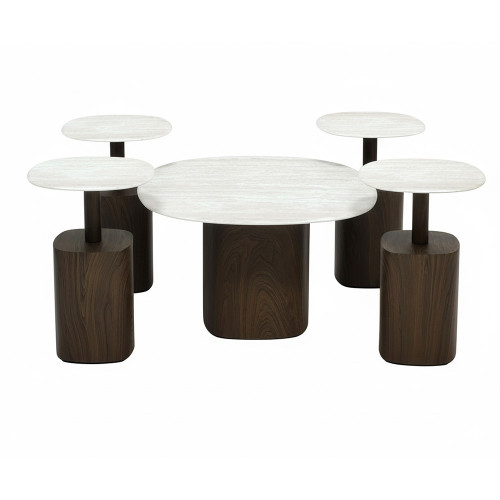 طقم طاولات قهوة 5 قطع معدني مع سطح سيراميك طقم طاولات قهوة 5 قطع معدني مع سطح سيراميك