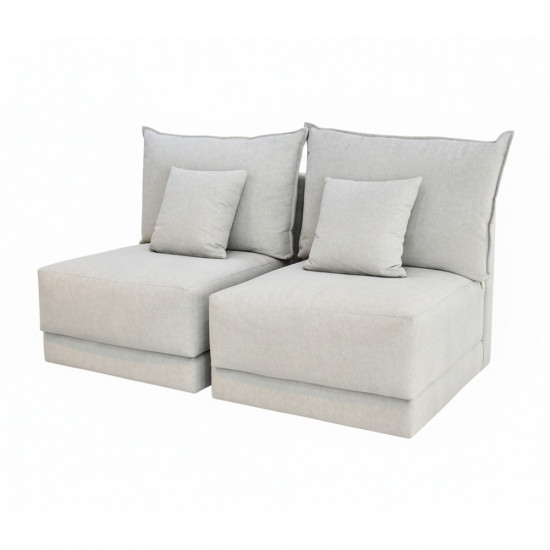 كنبة موديولية 2 مقاعد قماش رمادي