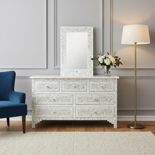 مدخل ملكي خشبي 7 أدراج مع مرآة 