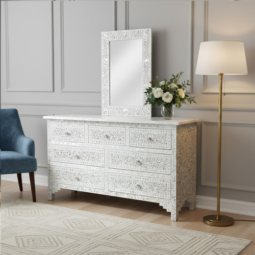 مدخل ملكي خشبي 7 أدراج مع مرآة 