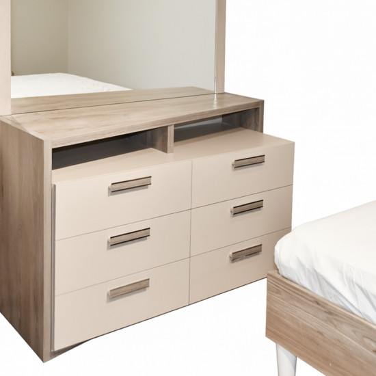 غرفة نوم مودرن خشب مع تسريحة و2 كمودينو غرفة نوم مودرن خشب مع تسريحة و2 كمودينو