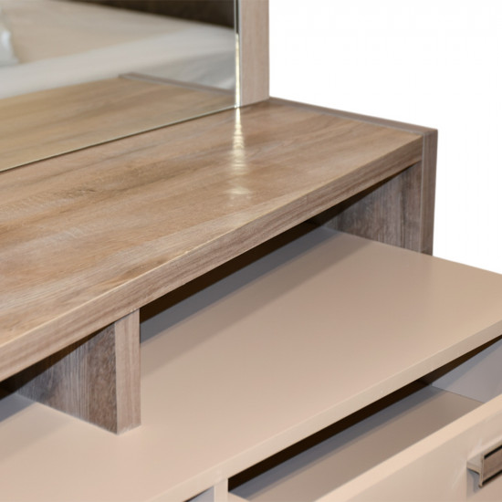 غرفة نوم مودرن خشب مع تسريحة و2 كمودينو غرفة نوم مودرن خشب مع تسريحة و2 كمودينو