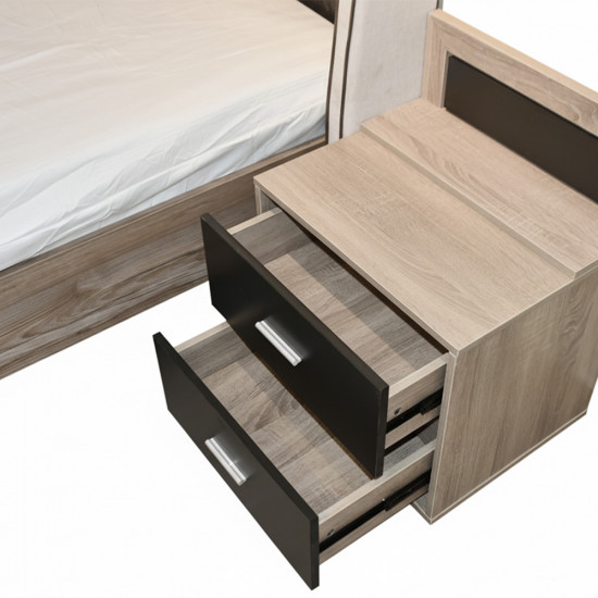 غرفة نوم مودرن خشب مع تسريحة و2 كمودينو غرفة نوم مودرن خشب مع تسريحة و2 كمودينو