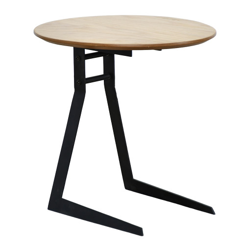 طاولة قهوة جانبية خشب بأرجل معدنية طاولة قهوة جانبية خشب بأرجل معدنية