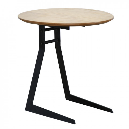 طاولة قهوة جانبية خشب بأرجل معدنية طاولة قهوة جانبية خشب بأرجل معدنية