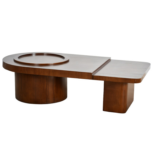 طاولة قهوة خشبية بتصميم عصري بني طاولة قهوة خشبية بتصميم عصري بني